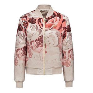 NWT Puma X Careaux Reversible Bomber Pink/Champagne Flowers  NEW Women's XS S1E1